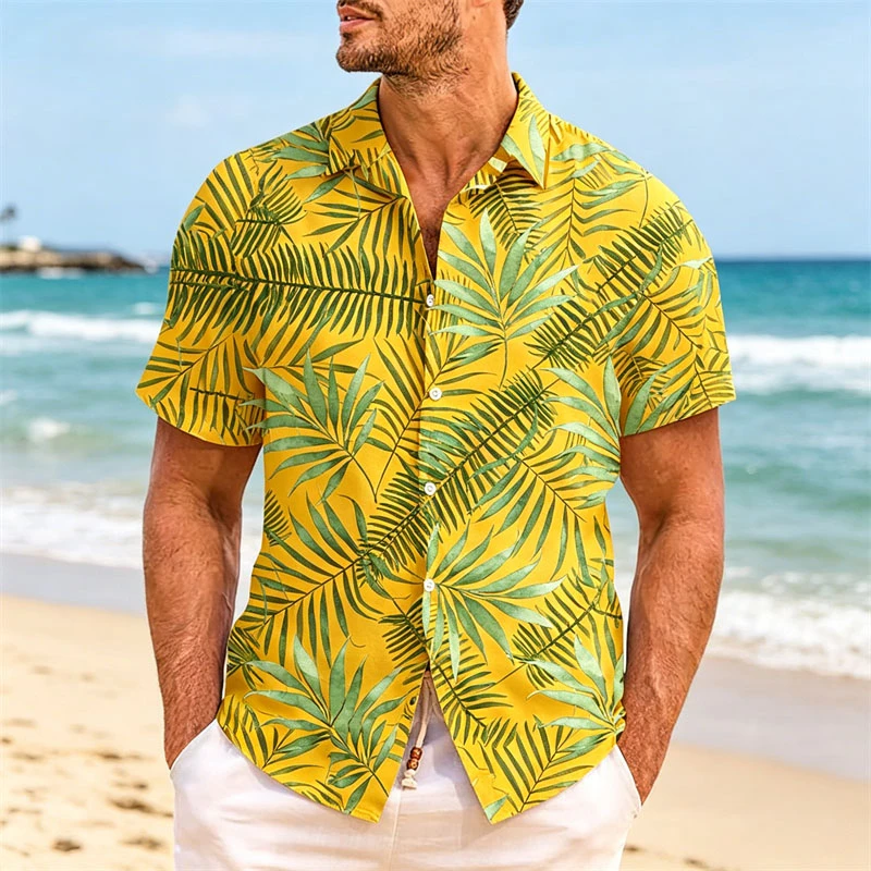 Summer Leaf Pattern 3D Print Shirt Mens Vacation Lapel Neck Short Sleeve Top Hawaii Tropical Casual Breathable Loose Tour Shirts
Summer Leaf Pattern 3D Print Shirt Mens Vacation Lapel Neck Short Sleeve Top Hawaii Tropical Casual Breathable Loose Tour Shirts