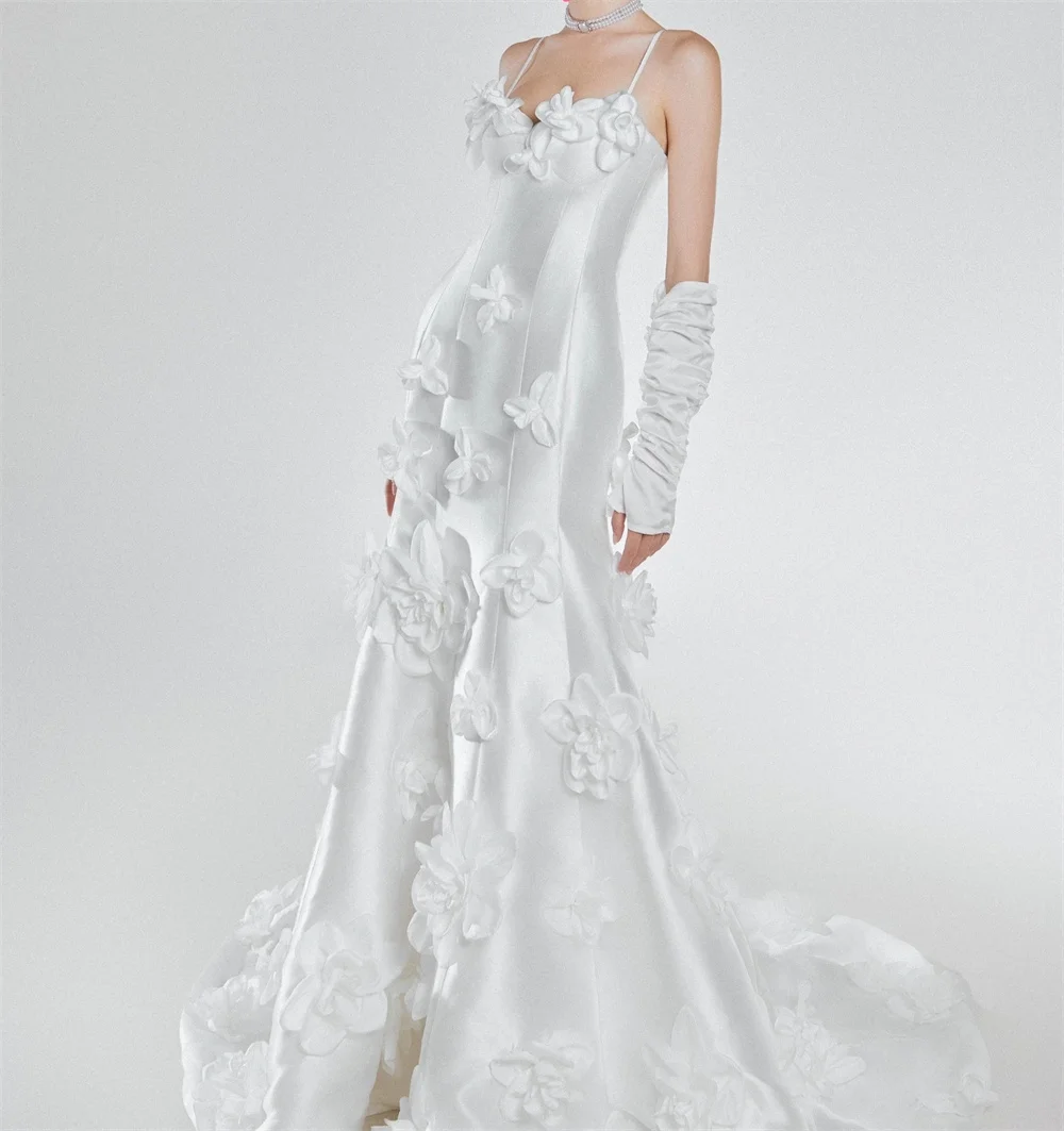 Customized Modern Style Satin Intricate Handmade Flower Pleat Mermaid Spaghetti Strap Long Dresses Evening Dresses Fashion Forma
Customized Modern Style Satin Intricate Handmade Flower Pleat Mermaid Spaghetti Strap Long Dresses Evening Dresses Fashion Forma