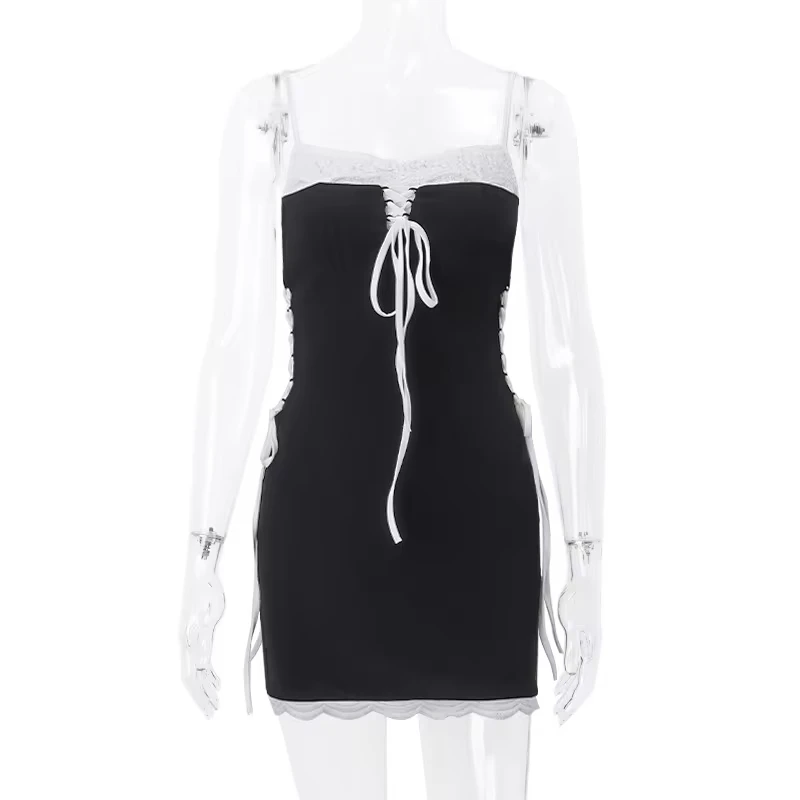 y2k Dress Sexy Women Contrast Color Ribbed Spaghetti Strap Sleeveless Bodycon Club Dress 2000s Evening Party Dresses
y2k Dress Sexy Women Contrast Color Ribbed Spaghetti Strap Sleeveless Bodycon Club Dress 2000s Evening Party Dresses
