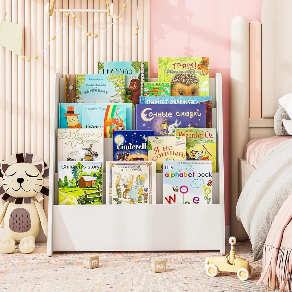 4-Tier Kids Bookshel, ront acing Children Bookcase with Deep Comparents, Magazine Storage Rack or Kids Bedroom, Playroom, Nurser
4-Tier Kids Bookshel, ront acing Children Bookcase with Deep Comparents, Magazine Storage Rack or Kids Bedroom, Playroom, Nurser