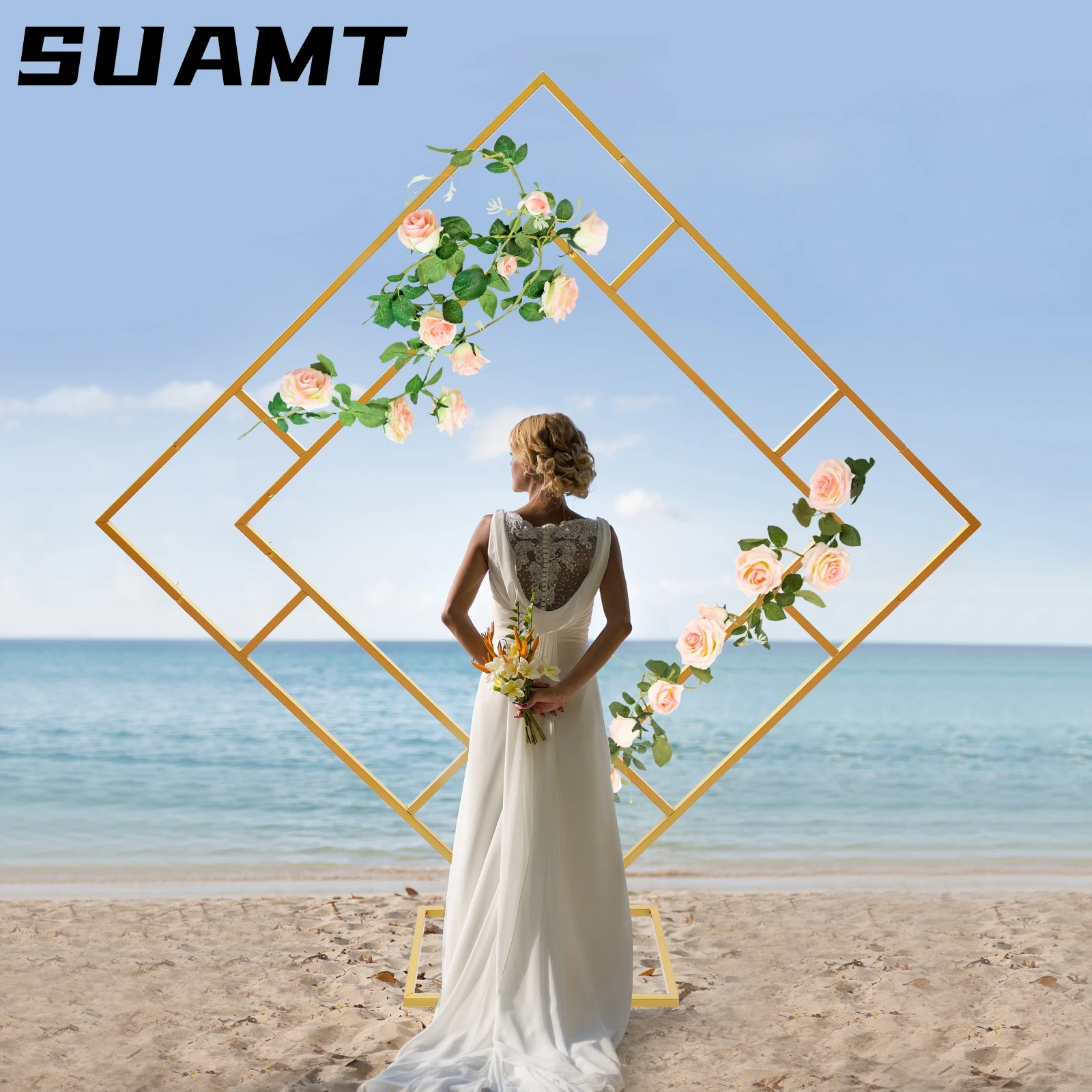 6.6ft Wedding Stand Arch Backdrop Rack Square Balloon Frame Venue Decor Metal Gold Arch
6.6ft Wedding Stand Arch Backdrop Rack Square Balloon Frame Venue Decor Metal Gold Arch