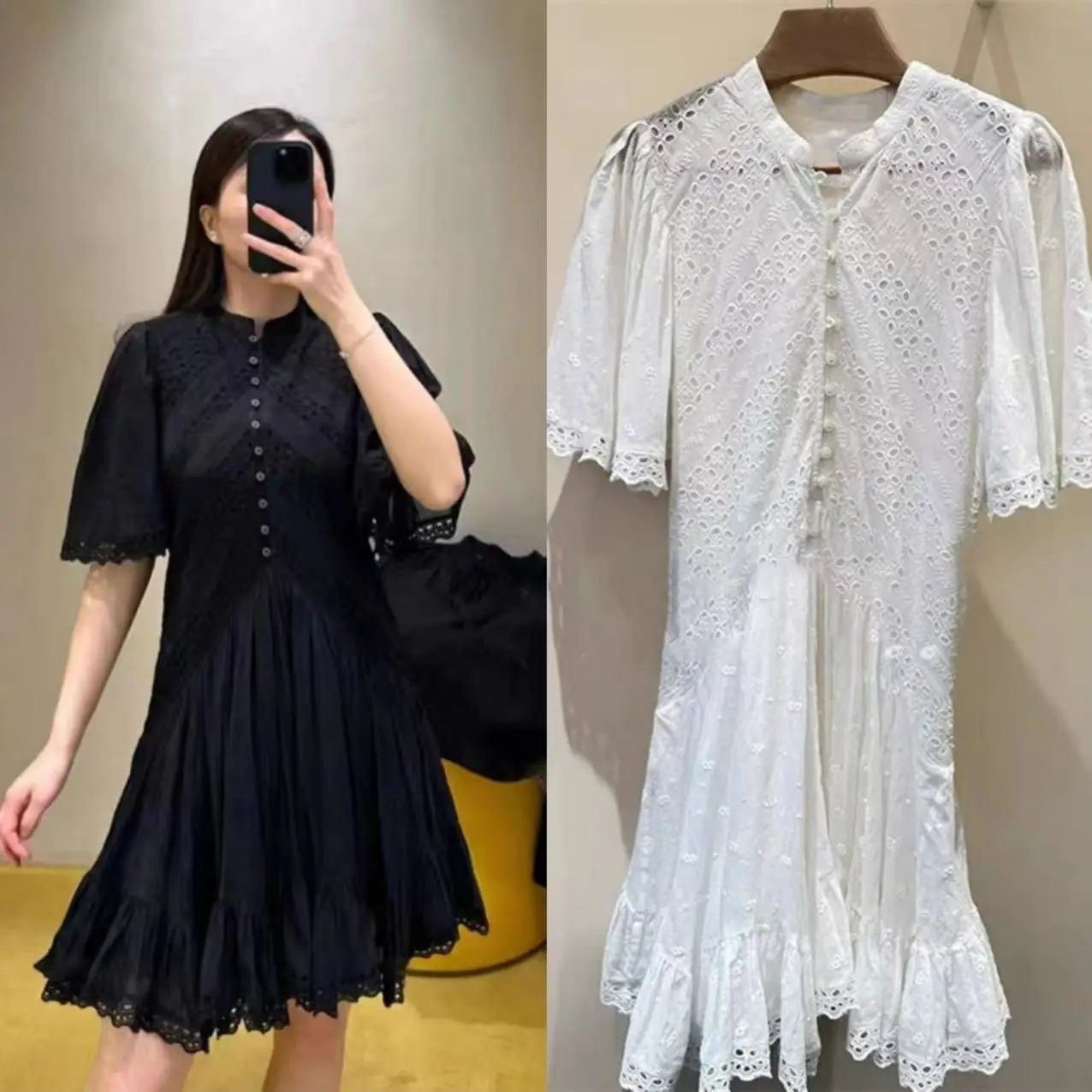 spring sweet White Dress For Women embroidery Half sleeve stand-up hollow Out thin French dresses
spring sweet White Dress For Women embroidery Half sleeve stand-up hollow Out thin French dresses
