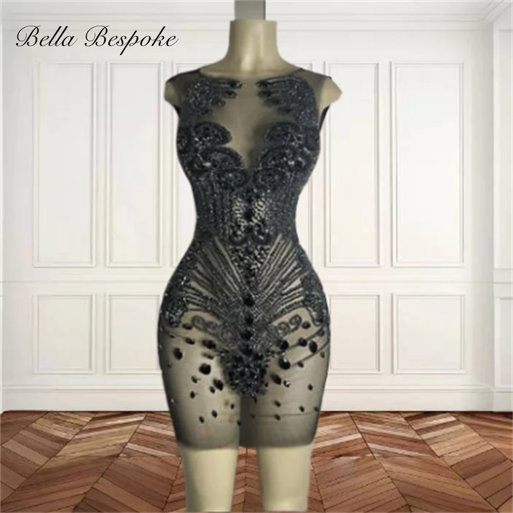 Black O Neck Short Prom Dresses For Black Girls Bead Crystal Rhinestone 2024 Birthday Luxury Dress Graduation Gown Customized
Black O Neck Short Prom Dresses For Black Girls Bead Crystal Rhinestone 2024 Birthday Luxury Dress Graduation Gown Customized