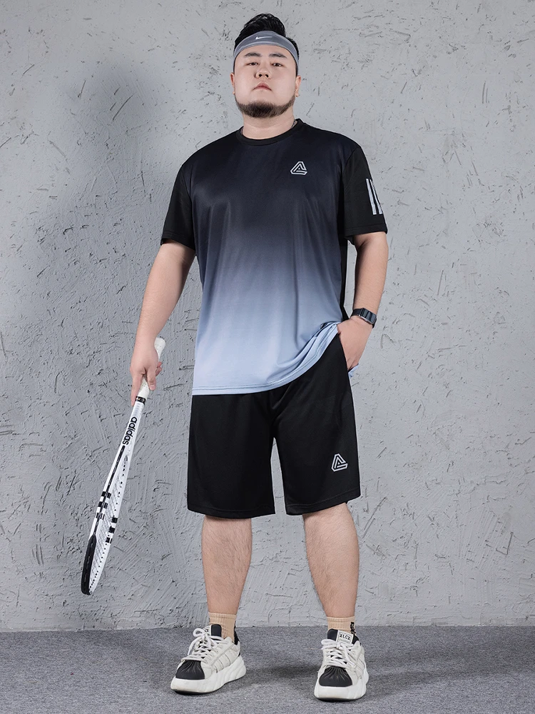 Summer Casual Ice Silk Men's T-irt ort Sve adient plus Size Loose Fitn Sportswear Set Big Size Polyester Fiber
Summer Casual Ice Silk Men's T-irt ort Sve adient plus Size Loose Fitn Sportswear Set Big Size Polyester Fiber