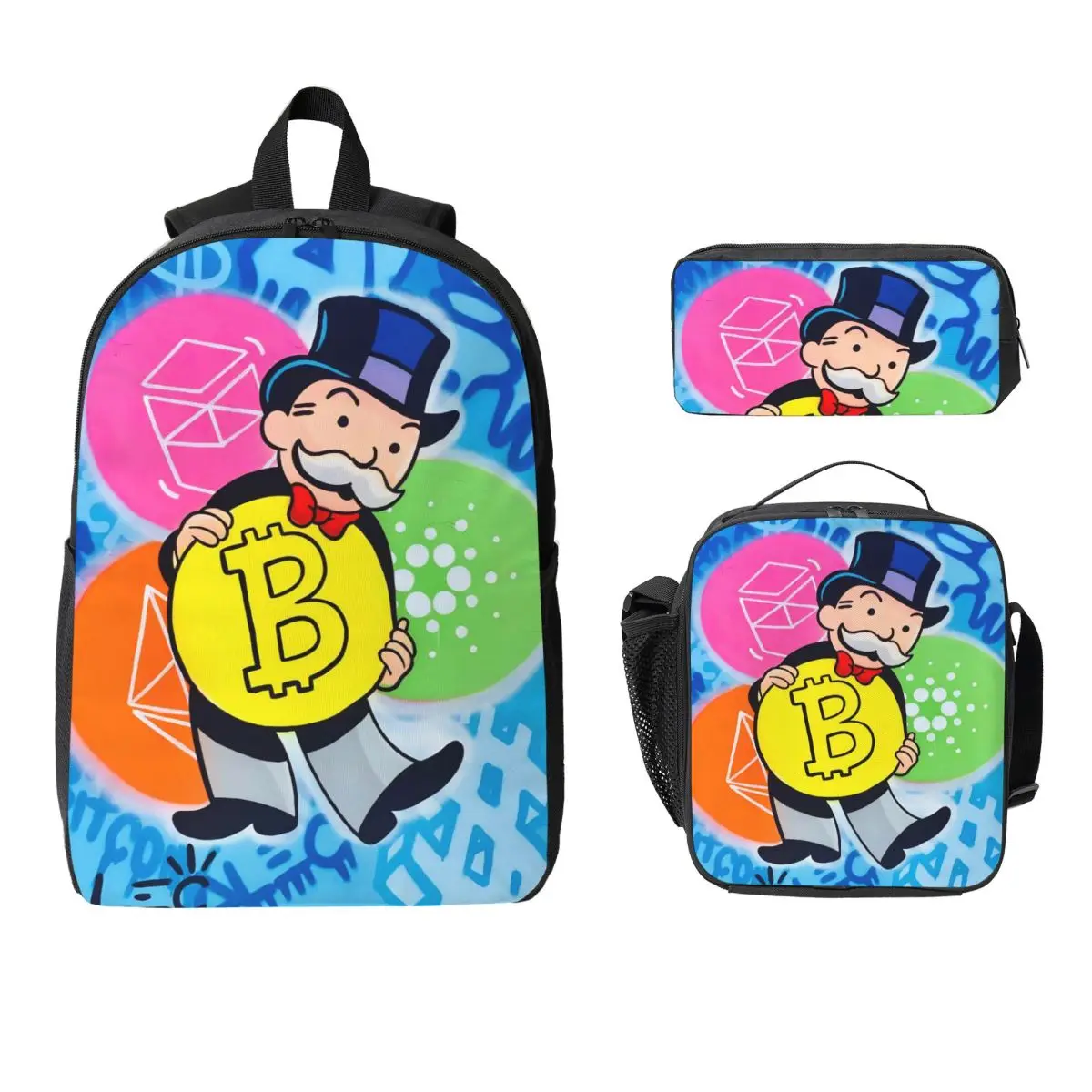 Alec Monopolys Kids Backpack Lunch Box Pen Bags for Boys Girls Backpacks Lightweight Schoolbag Bookbag Set
Alec Monopolys Kids Backpack Lunch Box Pen Bags for Boys Girls Backpacks Lightweight Schoolbag Bookbag Set