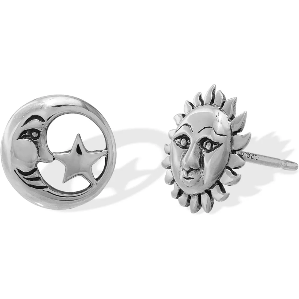 Sterling Silver Celestial Mismatched Stud Earrings with Sun Moon Star Design
Sterling Silver Celestial Mismatched Stud Earrings with Sun Moon Star Design