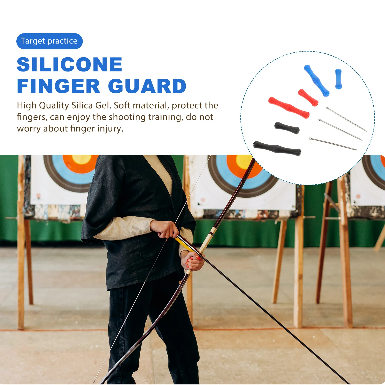 3pcs Silicone Archery Protectors Finger Protector Hunting Support Training Tool Bowstring Vibration Reducer Durable Guard For 
3pcs Silicone Archery Protectors Finger Protector Hunting Support Training Tool Bowstring Vibration Reducer Durable Guard For