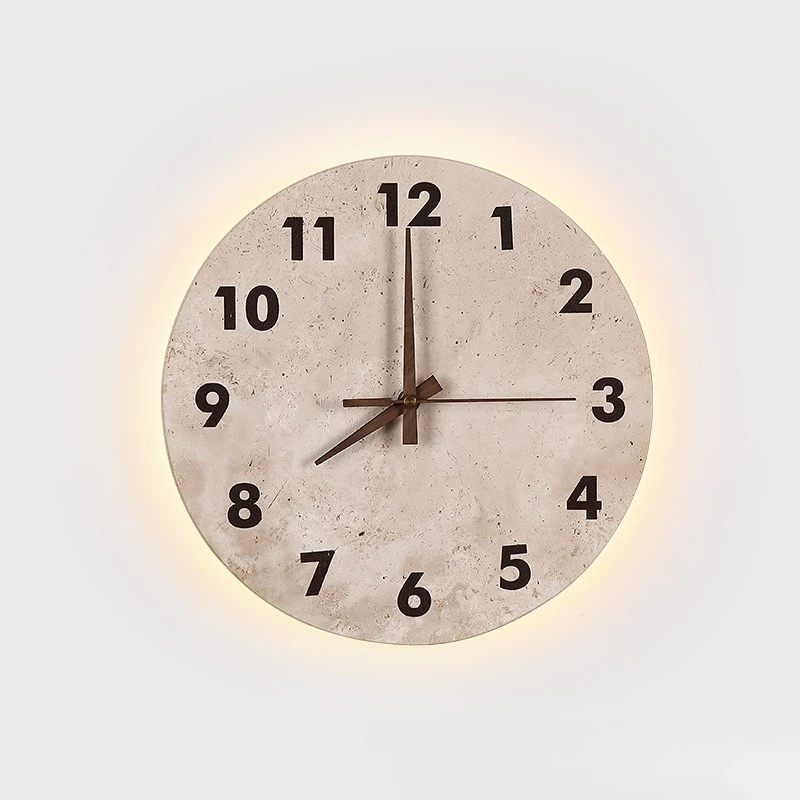 Yellow travertine Japanese cream creative watch wall lamp Chinese retro silent wind living room background wall lamp decorative
Yellow travertine Japanese cream creative watch wall lamp Chinese retro silent wind living room background wall lamp decorative