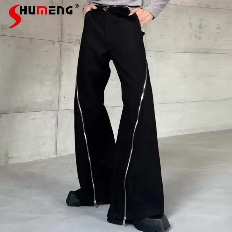 Fashion Micro-flared High-waist Comfort Pants Men 2026 Spring New Metal Zipper Chic Trousers Male Loose Design Trendy Trousers
Fashion Micro-flared High-waist Comfort Pants Men 2026 Spring New Metal Zipper Chic Trousers Male Loose Design Trendy Trousers