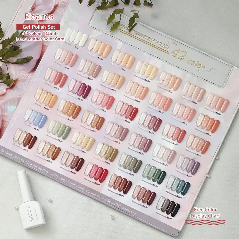 Eleanos 42pcs*15ml Jelly Nude Gel Nail Polish With Color Card Semi Transparent Nail Art Supplies Soakoff UV LED Nail Gel Varnish
Eleanos 42pcs*15ml Jelly Nude Gel Nail Polish With Color Card Semi Transparent Nail Art Supplies Soakoff UV LED Nail Gel Varnish