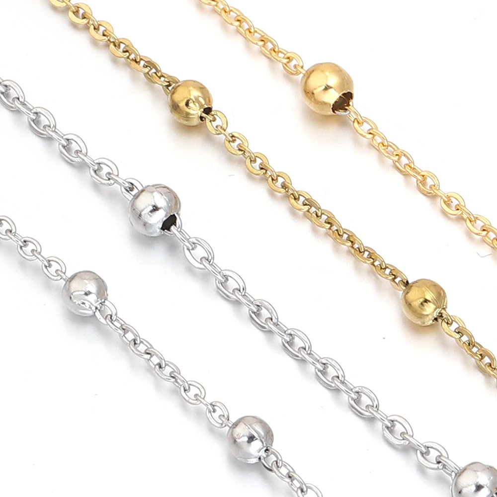 10Yards/Lot Round Ball Beads Chain Stainless Steel Chain Flat Wire Bulk Link Chain For Jewelry Making DIY Accessories Wholesale
10Yards/Lot Round Ball Beads Chain Stainless Steel Chain Flat Wire Bulk Link Chain For Jewelry Making DIY Accessories Wholesale