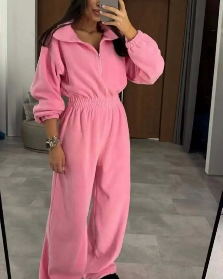 Autumn Women's Solid Color Long Sleeve Jumpsuit Fashion Zip Sportswear Female Winter Casual Tracksuit Street Hoodies Long Pants
Autumn Women's Solid Color Long Sleeve Jumpsuit Fashion Zip Sportswear Female Winter Casual Tracksuit Street Hoodies Long Pants