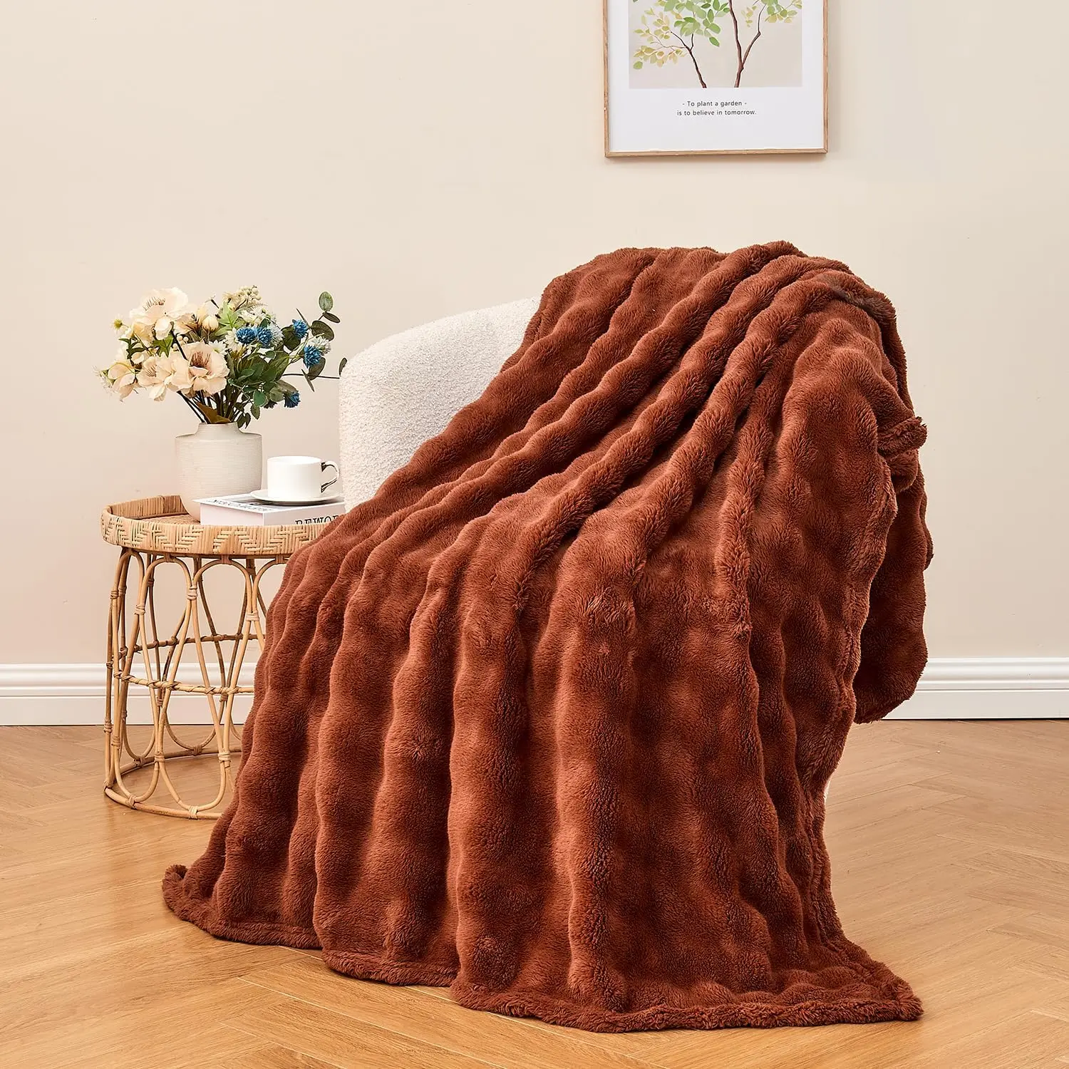 Soft Fleece Throw Blanket for Couch, 3D Bubble Decorative Cozy Fuzzy Flannel Blanket, Lightweight Warm Blanket, Coffee
Soft Fleece Throw Blanket for Couch, 3D Bubble Decorative Cozy Fuzzy Flannel Blanket, Lightweight Warm Blanket, Coffee