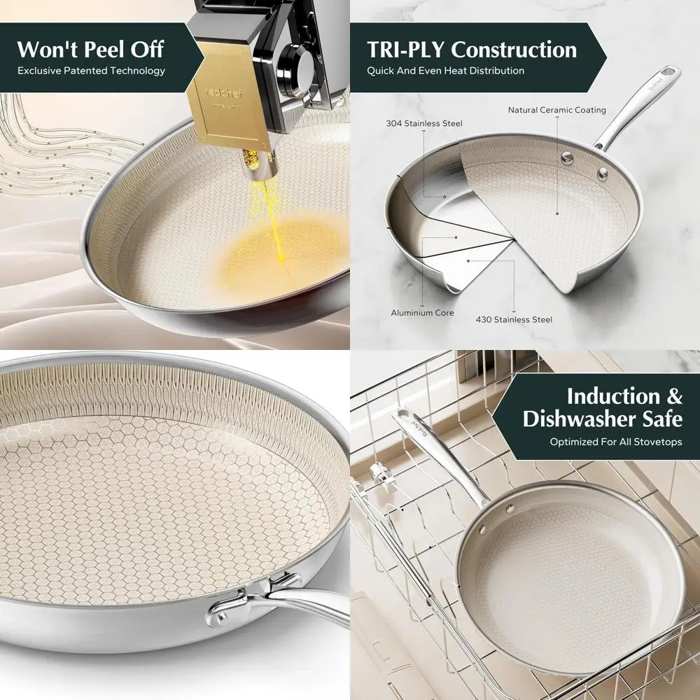 11-дюймовая гибридная керамическая сковорода с антипригарным покрытием, прохладной ручкой, можно мыть в посудомоечной машине и в духовке, готовая к индукции, трехслойная сталь и алюминий, S
11-дюймовая гибридная керамическая сковорода с антипригарным покрытием, прохладной ручкой, можно мыть в посудомоечной машине и в духовке, готовая к индукции, трехслойная сталь и алюминий, S