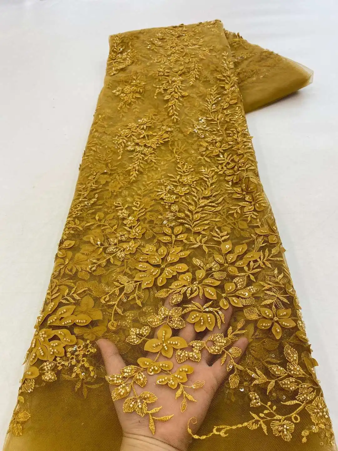 High Quality Exquisite African Handmade Beaded Sequins Lace Fabric French Embroidery Lace Fabric For Nigerian Wedding
High Quality Exquisite African Handmade Beaded Sequins Lace Fabric French Embroidery Lace Fabric For Nigerian Wedding