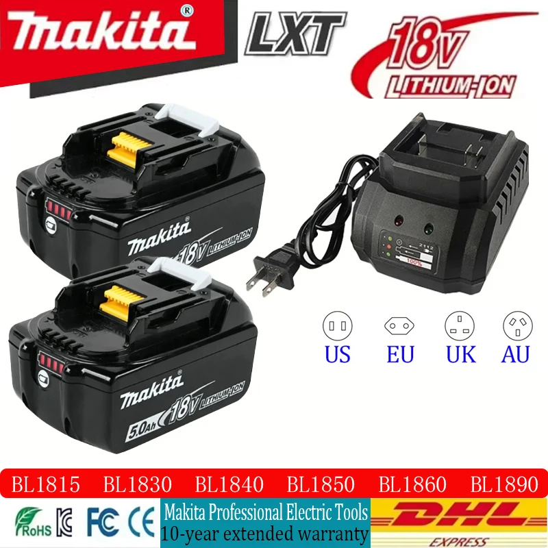 18V Original genuine Makita 2Ah/3Ah/5Ah/6Ah Compatible Makita Battery BL1860 BL1850B BL1830 Series Battery Replacement Battery
18V Original genuine Makita 2Ah/3Ah/5Ah/6Ah Compatible Makita Battery BL1860 BL1850B BL1830 Series Battery Replacement Battery