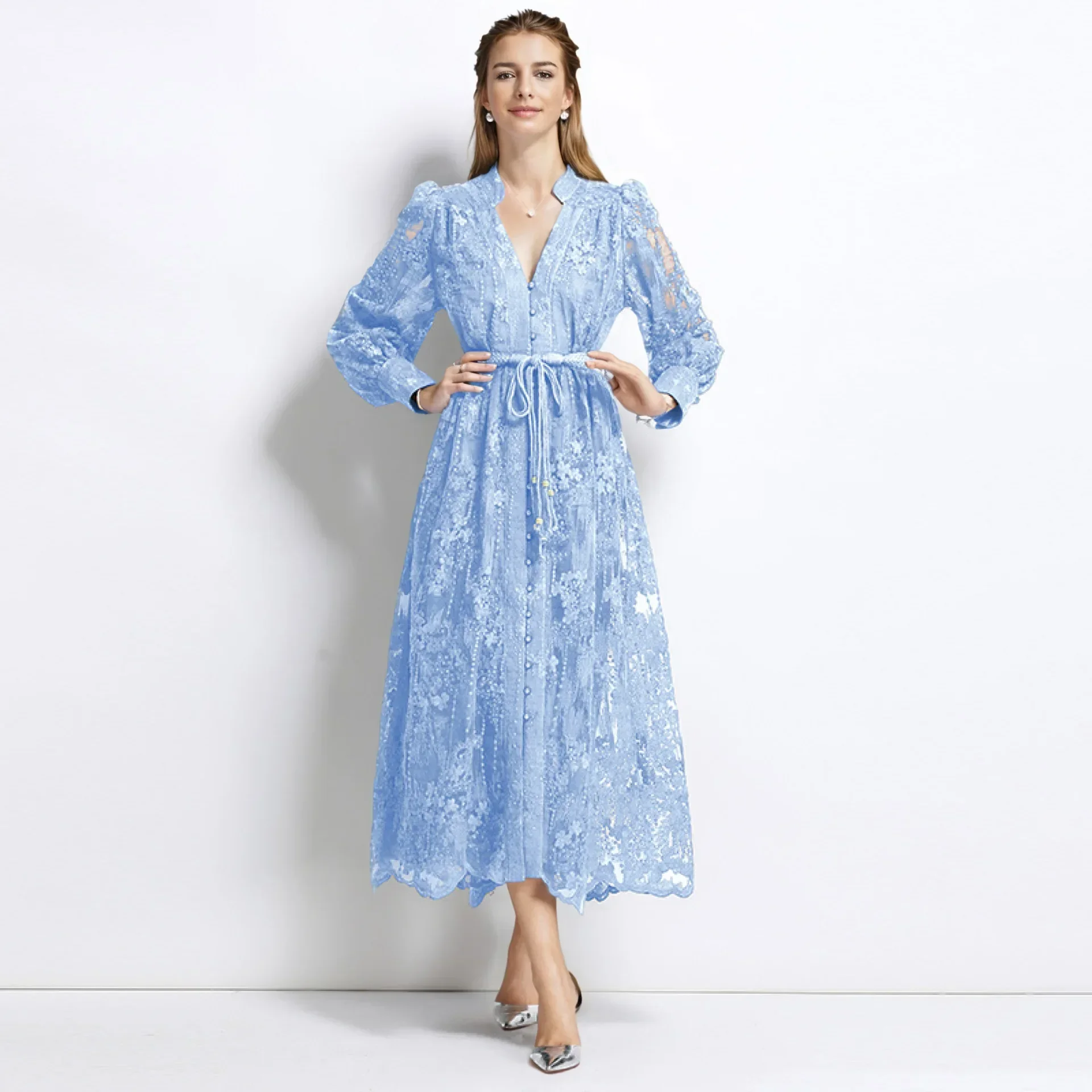 Elegant Crochet Lace Evening Dress for Women, Long Sleeve Embroidery Prom Gown, Formal Vestidos
Elegant Crochet Lace Evening Dress for Women, Long Sleeve Embroidery Prom Gown, Formal Vestidos