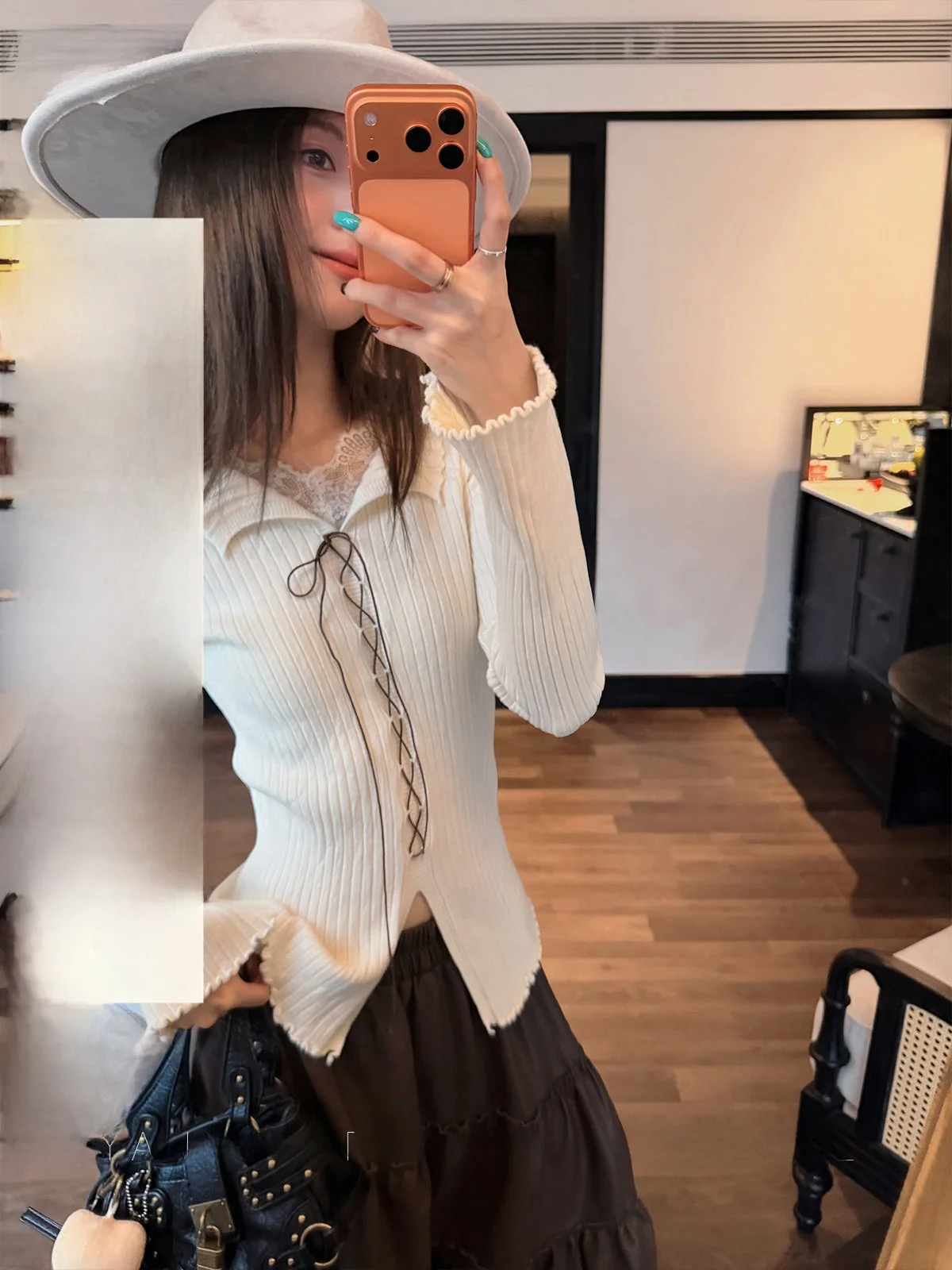 White Lace Trim Knitwear Women's Slim Fit Inner Wear Faux Wrap Style Soft Medium Knitted Long Sleeve Regular Length Color
White Lace Trim Knitwear Women's Slim Fit Inner Wear Faux Wrap Style Soft Medium Knitted Long Sleeve Regular Length Color