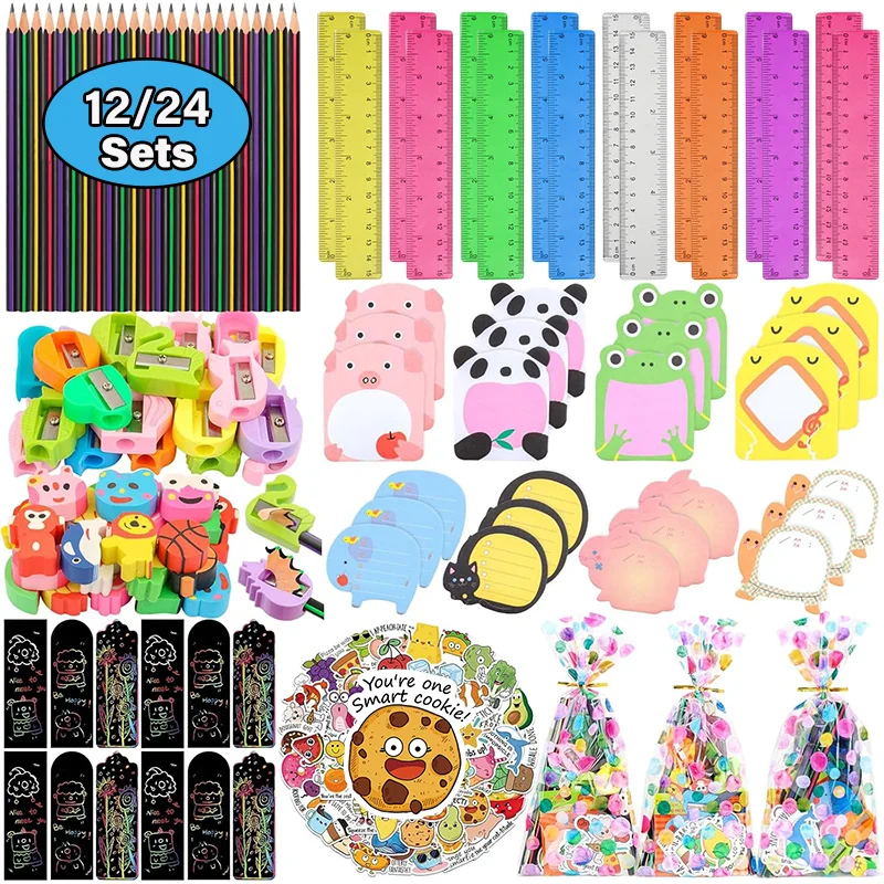 12/24Sets Stationery Packs Birthday Goodie Bags Stuffers for Kids Classroom Premade Birthday Return Gifts for Kids Students
12/24Sets Stationery Packs Birthday Goodie Bags Stuffers for Kids Classroom Premade Birthday Return Gifts for Kids Students