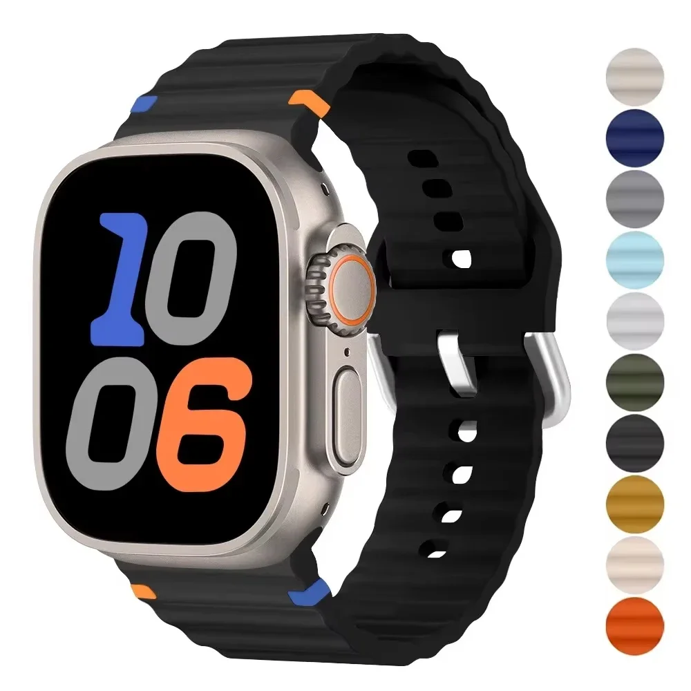 Silicone Strap for Apple watch Ultra Band 49mm 46mm 45mm 42mm 44mm 40mm 41mm correa bracelet belt iWatch series 10 9 8 6 7 5 SE
Silicone Strap for Apple watch Ultra Band 49mm 46mm 45mm 42mm 44mm 40mm 41mm correa bracelet belt iWatch series 10 9 8 6 7 5 SE