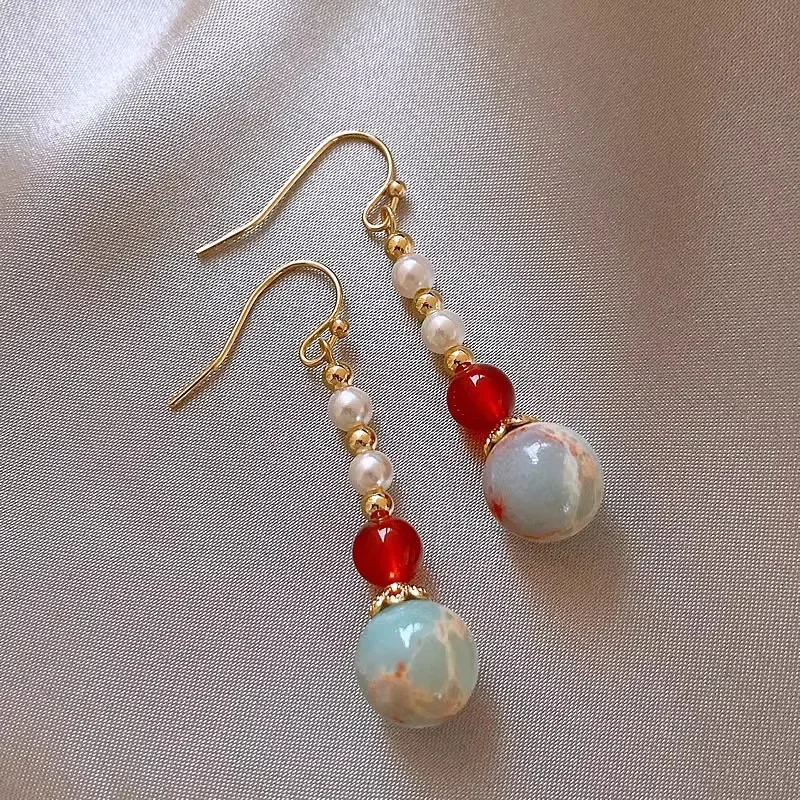 National Style Handmade Shoushan Stone Red Agate Earrings Retro New Chinese Style Artistic Elegant Imitation Pearl Ear Hooks Tem
National Style Handmade Shoushan Stone Red Agate Earrings Retro New Chinese Style Artistic Elegant Imitation Pearl Ear Hooks Tem