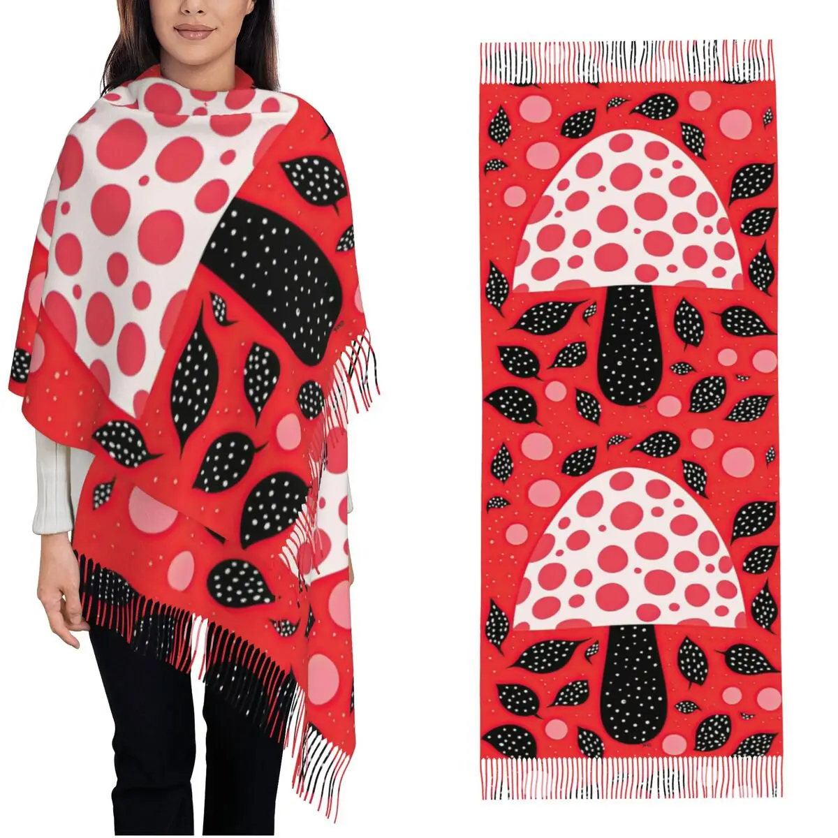 Женский шарф с кисточками Yayoi Kusama стиль в горошек с грибами современное искусство Большая зимняя Осенняя шаль и накидка подарки кашемировый шарф
Женский шарф с кисточками Yayoi Kusama стиль в горошек с грибами современное искусство Большая зимняя Осенняя шаль и накидка подарки кашемировый шарф