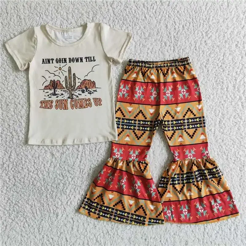 2022 RTS Hot Sale Products Comfortable Cactus Printed 2pcs Children Sets Flared Trousers Kids Baby Clothing Child Girls' Outfits
2022 RTS Hot Sale Products Comfortable Cactus Printed 2pcs Children Sets Flared Trousers Kids Baby Clothing Child Girls' Outfits