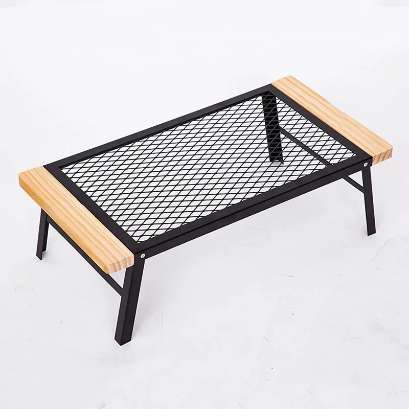 Outdoor Camping Table Mini Wrought Iron Folding Table Storage Barbecue Multi-functional Barbecue Net Table with Wooden Edge
Outdoor Camping Table Mini Wrought Iron Folding Table Storage Barbecue Multi-functional Barbecue Net Table with Wooden Edge