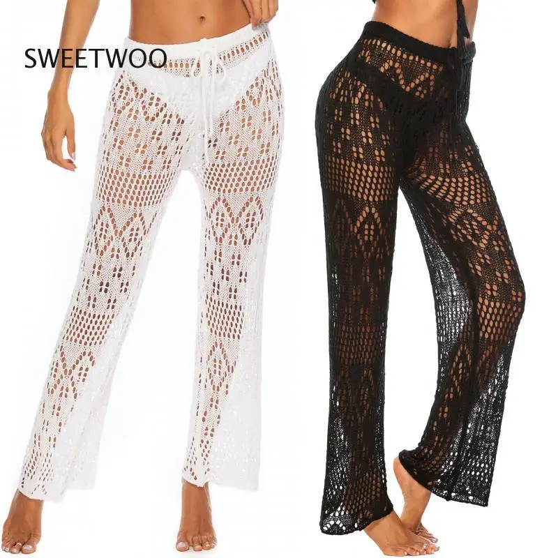 Sexy Lace High Waist Loose Pants Women Fashion Hollow Out Lace Crochet Long Women Trousers Black Beach Casual Women Pants
Sexy Lace High Waist Loose Pants Women Fashion Hollow Out Lace Crochet Long Women Trousers Black Beach Casual Women Pants