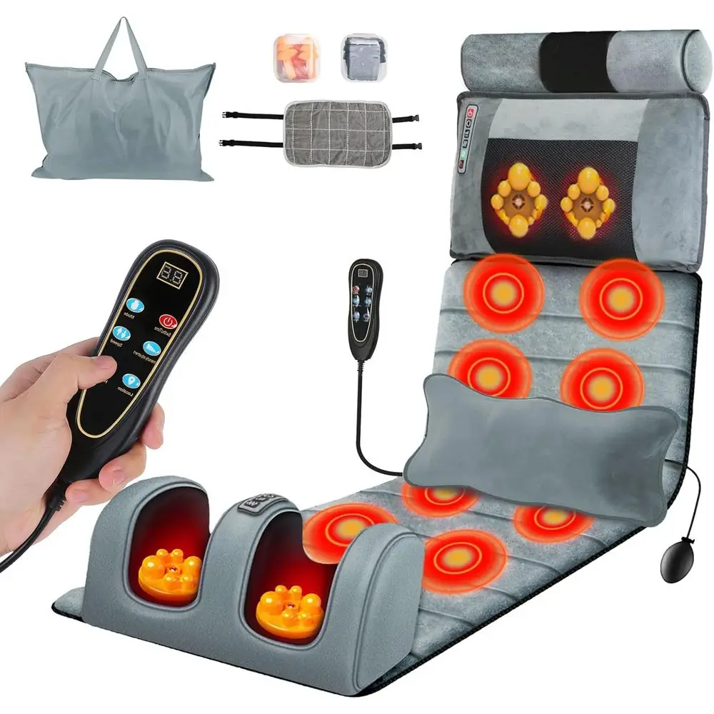 Full Body Heat Massage Pad with Detachable Lumbar Support and Earplugs - Vibration & Kneading Relief
Full Body Heat Massage Pad with Detachable Lumbar Support and Earplugs - Vibration & Kneading Relief