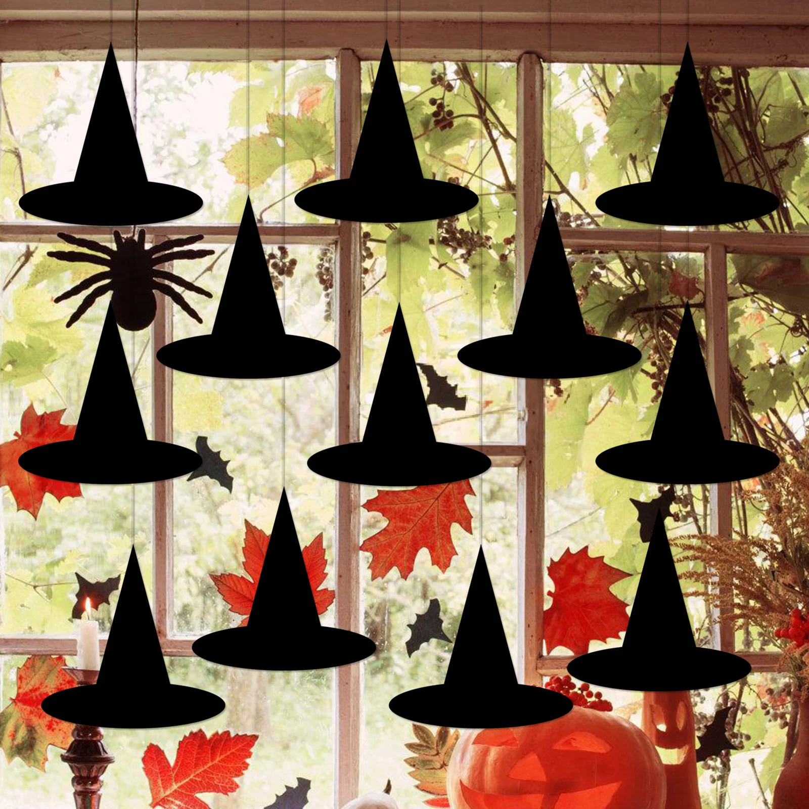 24pcs Halloween Black Paper Witch Hats Flat Hanging Decorations For Party Yard Ceiling Porch Display Masquerade Theme Event
24pcs Halloween Black Paper Witch Hats Flat Hanging Decorations For Party Yard Ceiling Porch Display Masquerade Theme Event