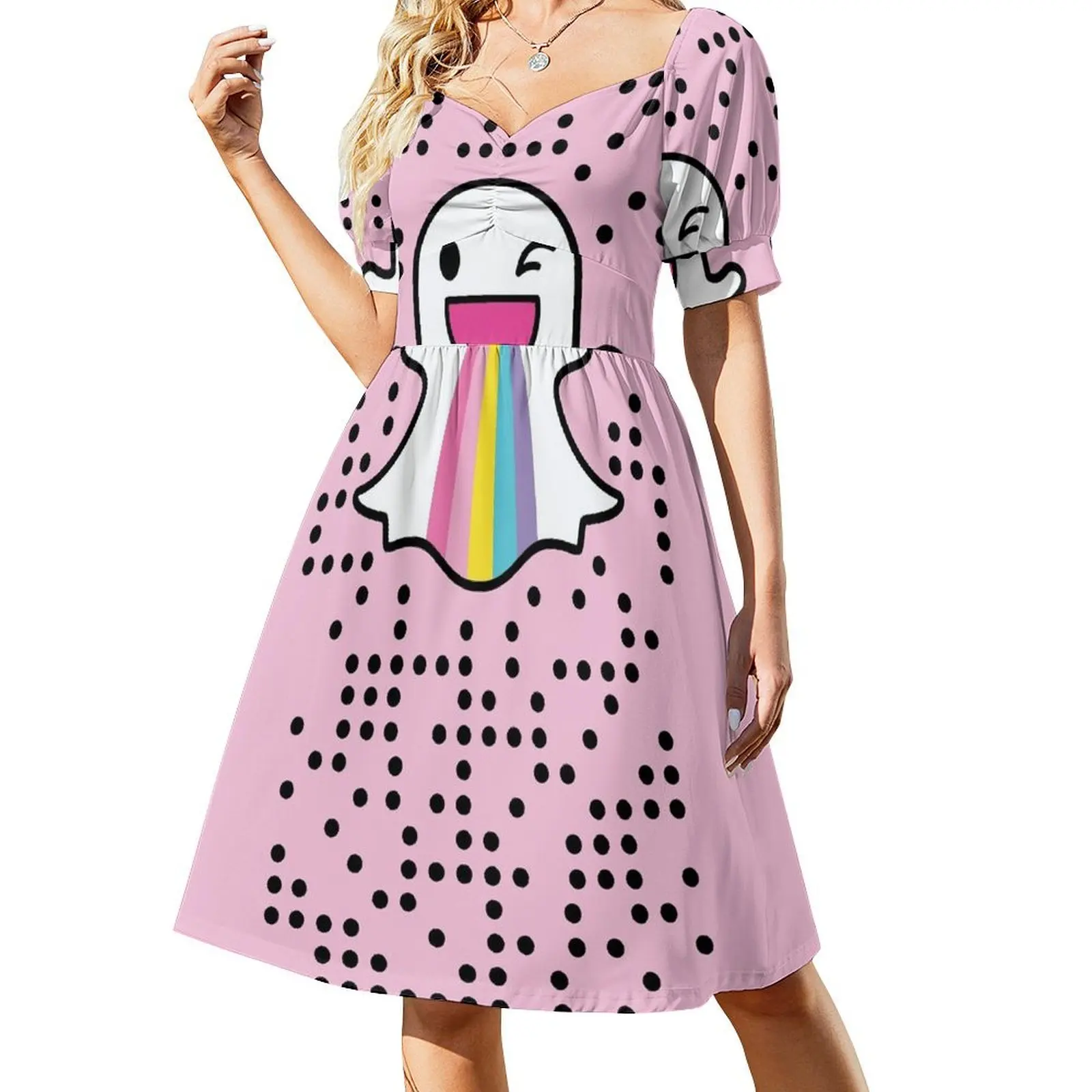 Pastel Pink Rainbow Snap-Chat Gift Birthday Holiday by Mesa Cute Short-Sleeved Dress women's summer jumpsuit luxury dress
Pastel Pink Rainbow Snap-Chat Gift Birthday Holiday by Mesa Cute Short-Sleeved Dress women's summer jumpsuit luxury dress