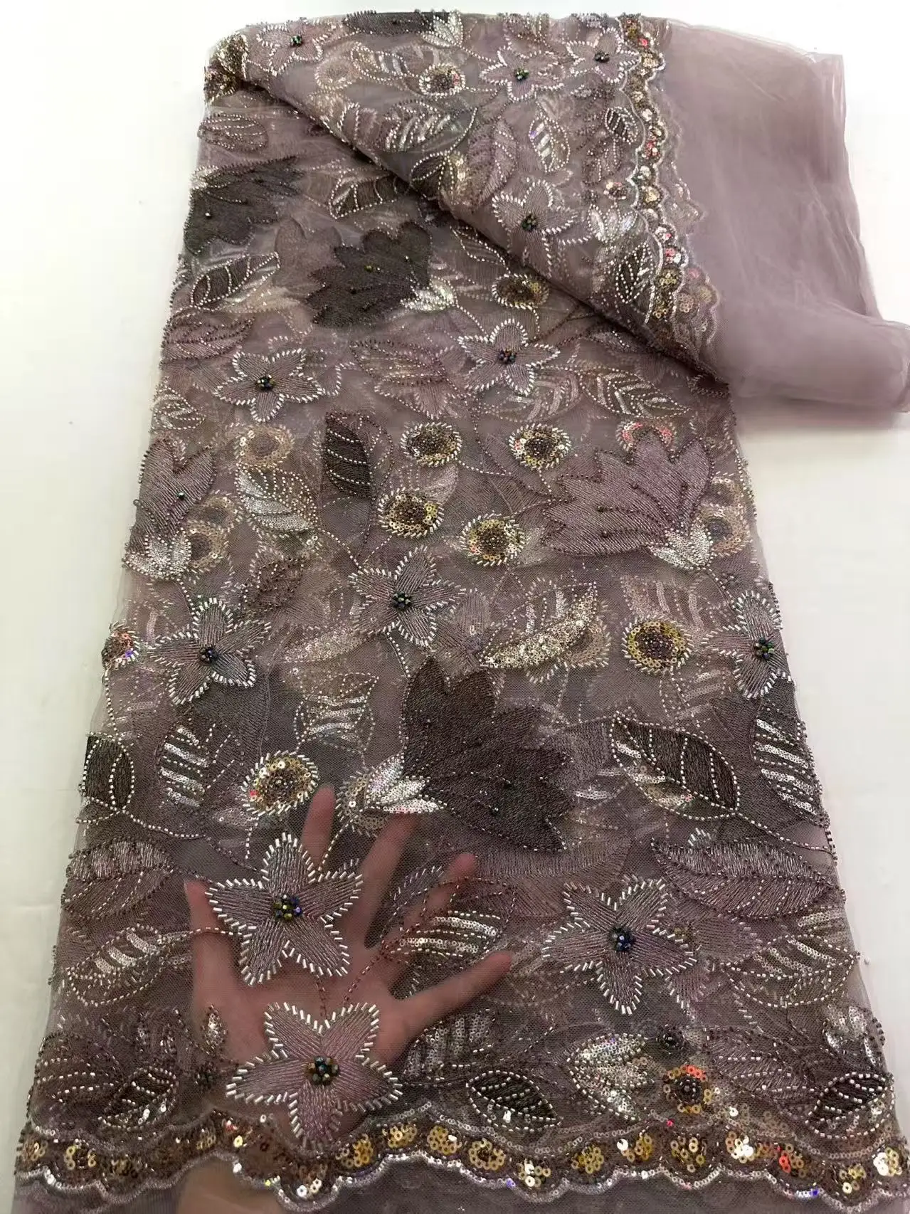 Luxury African Beaded Lace Fabric 2026 High Quality French Sequin Lace Fabric for Bridal Wedding Evening Gown Material 5 Yards
Luxury African Beaded Lace Fabric 2026 High Quality French Sequin Lace Fabric for Bridal Wedding Evening Gown Material 5 Yards