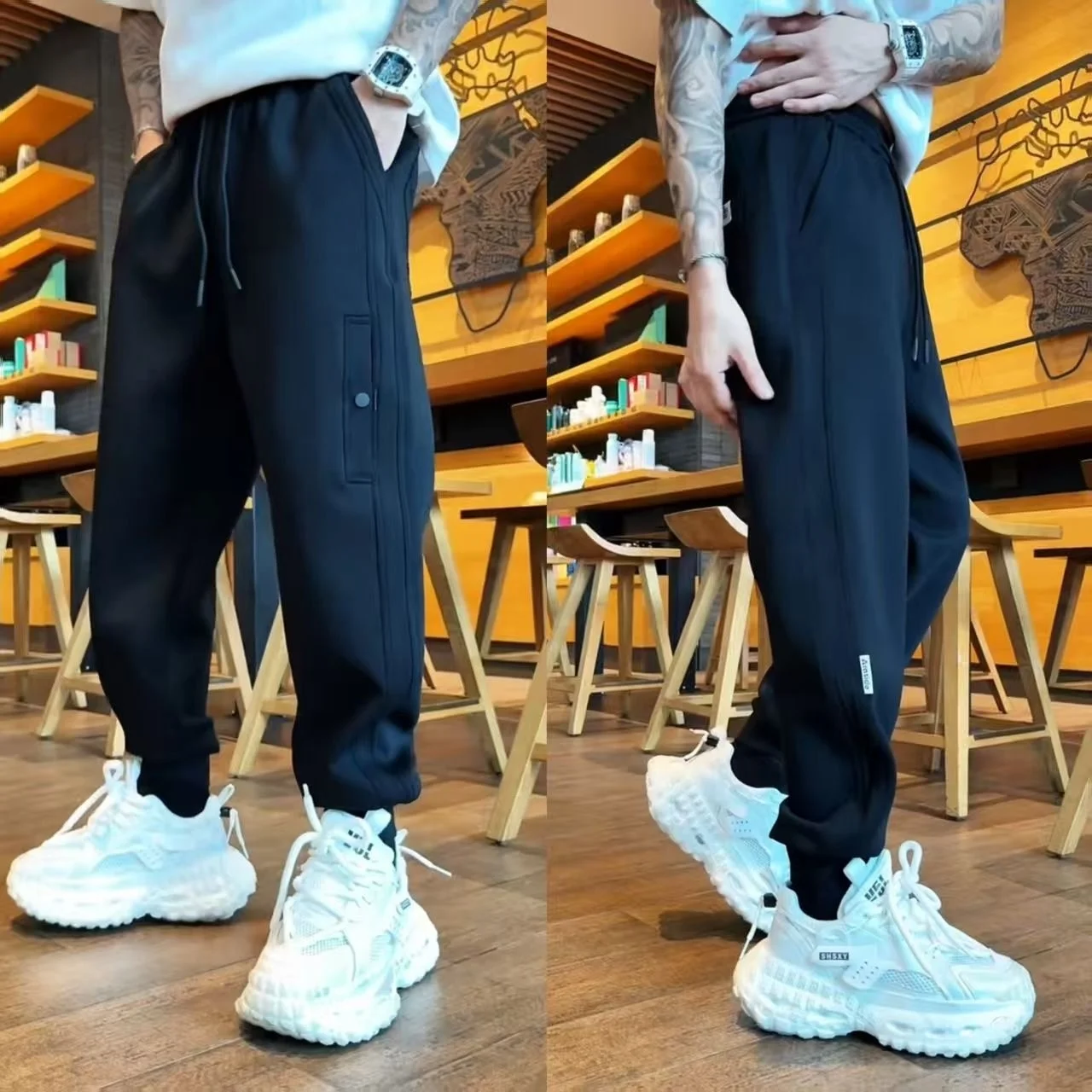 Loose Fit American Sle Men's Casual Pants Autumn New Arrival Pure Color Cuffed Trousers Faionable Versatile Long Pants
Loose Fit American Sle Men's Casual Pants Autumn New Arrival Pure Color Cuffed Trousers Faionable Versatile Long Pants