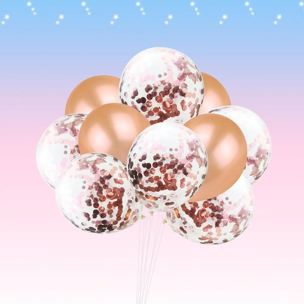 10Pcs Aluminum Foil Balloons 12inch Rose Gold Confetti Clear Balloons Solid Color Wedding Birthday Engagement Proposal
10Pcs Aluminum Foil Balloons 12inch Rose Gold Confetti Clear Balloons Solid Color Wedding Birthday Engagement Proposal