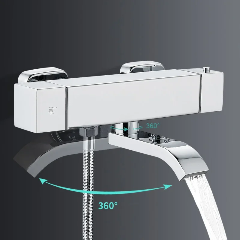 Thermostatic Faucet Bathtub Shower Faucet Wall Mounted Thermostatic Shower Valve Constant Temperature Hot Cold Water Mixer Valve
Thermostatic Faucet Bathtub Shower Faucet Wall Mounted Thermostatic Shower Valve Constant Temperature Hot Cold Water Mixer Valve