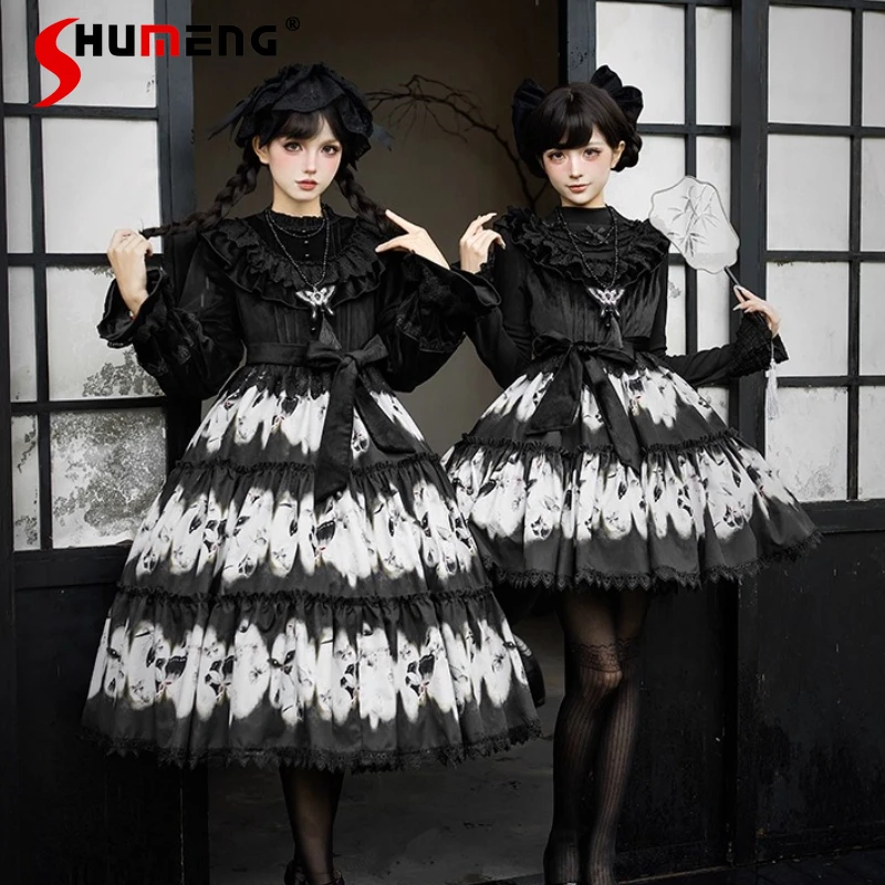 Original Gothic Lolita Long Sleeve Dresses OP 2025 Autumn New Girls Women's High Waist Slimming Retro Elegant Cla Long Dress
Original Gothic Lolita Long Sleeve Dresses OP 2025 Autumn New Girls Women's High Waist Slimming Retro Elegant Cla Long Dress