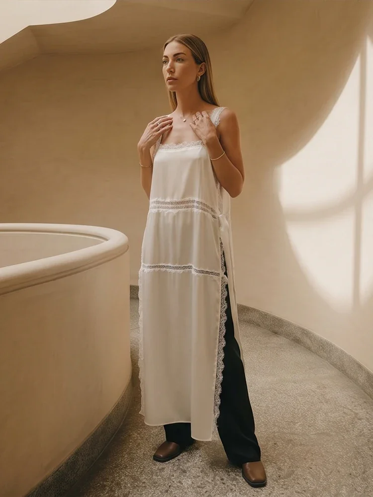 White Sexy Lace Patchwork Dress Women Elegant Hollow Out Two Types Of Shoulder-belted Lace Up Robe Summer Lady Street Gown 2026
White Sexy Lace Patchwork Dress Women Elegant Hollow Out Two Types Of Shoulder-belted Lace Up Robe Summer Lady Street Gown 2026