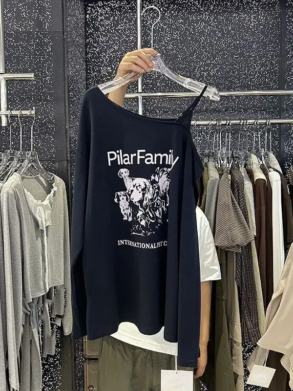 plus Size Loose oulder Long Sve T-irt Street Sle American Hot Girl Cross Ne Versatile Loose Fit Autumn Top for Women
plus Size Loose oulder Long Sve T-irt Street Sle American Hot Girl Cross Ne Versatile Loose Fit Autumn Top for Women