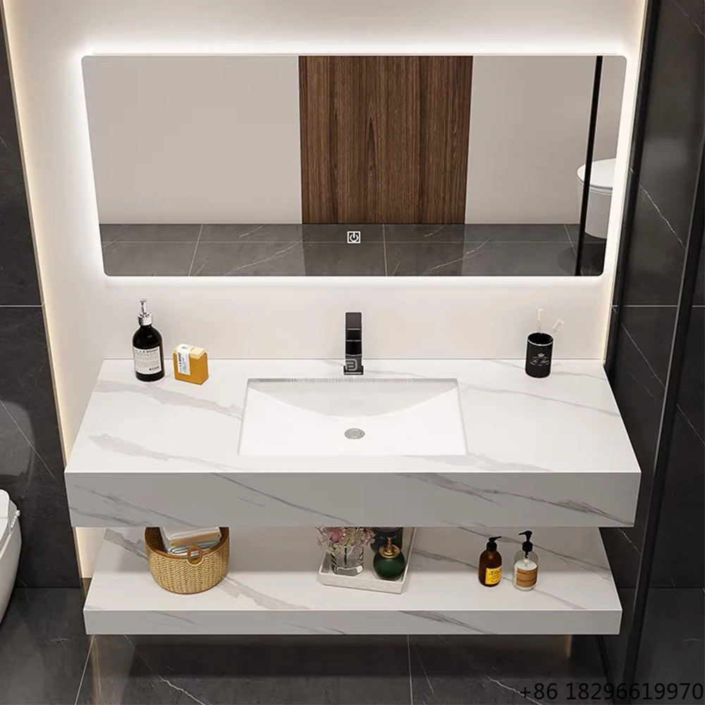 Luxury Floating Marble Sink Vanity Wall Mounted Sintered Stone Bathroom Vanities Wash Basin for Hotel
Luxury Floating Marble Sink Vanity Wall Mounted Sintered Stone Bathroom Vanities Wash Basin for Hotel