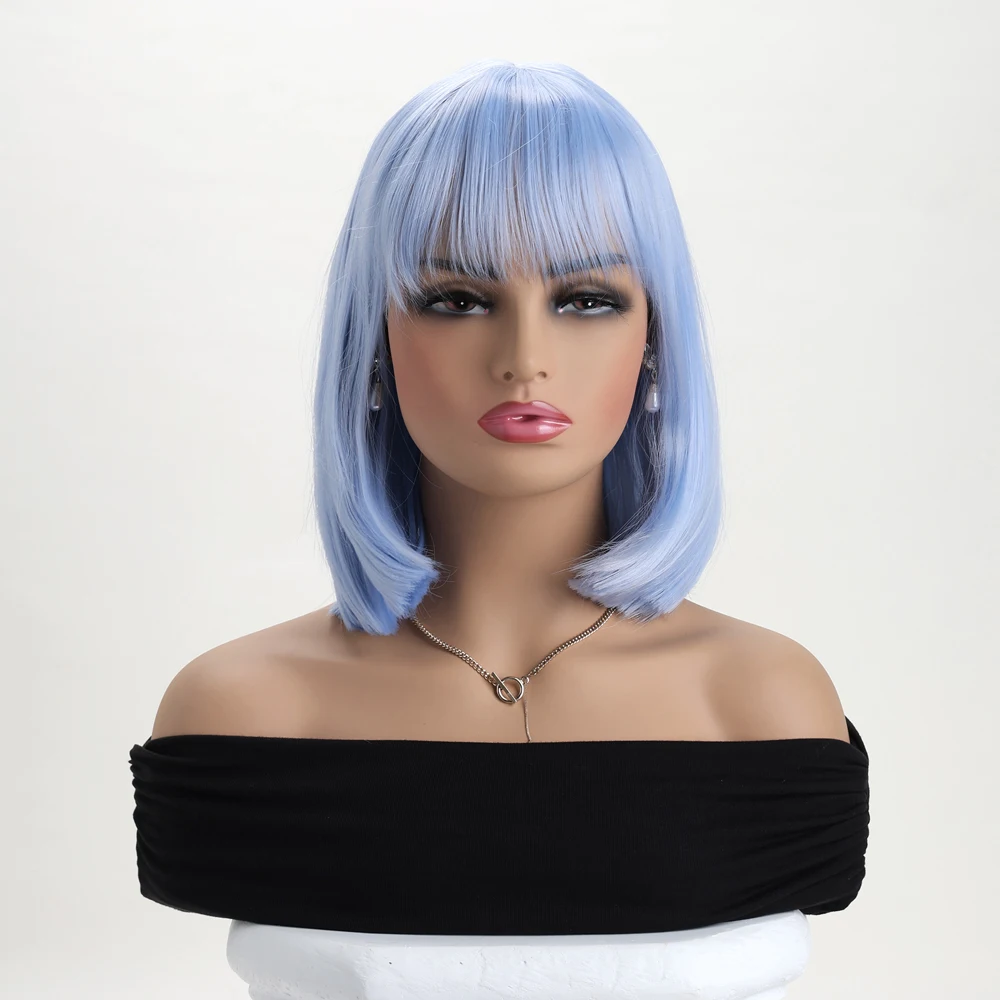 14 Inch Short Curly Synthetic Wigs For Women Soft Blue Wig With Bangs Suitable For Daily Use Costumes Party Halloween Wedding Ba
14 Inch Short Curly Synthetic Wigs For Women Soft Blue Wig With Bangs Suitable For Daily Use Costumes Party Halloween Wedding Ba