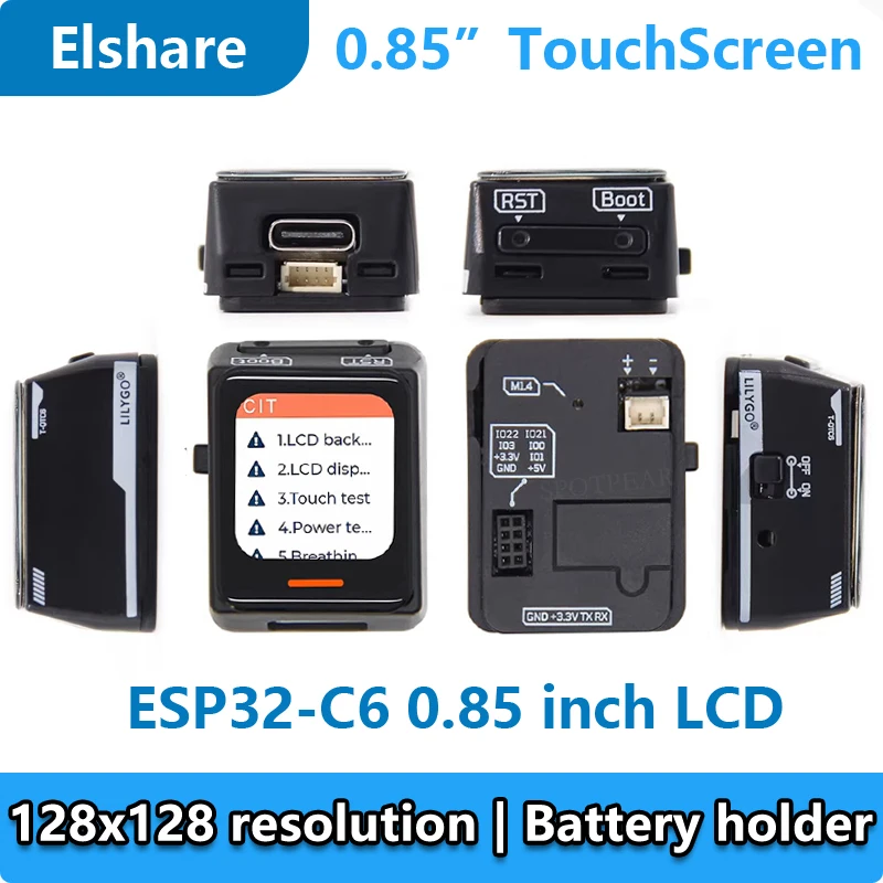 T-QTC6 ESP32-C6 0.85 inch TouchScreen LCD Development Board 0.85inch
T-QTC6 ESP32-C6 0.85 inch TouchScreen LCD Development Board 0.85inch
