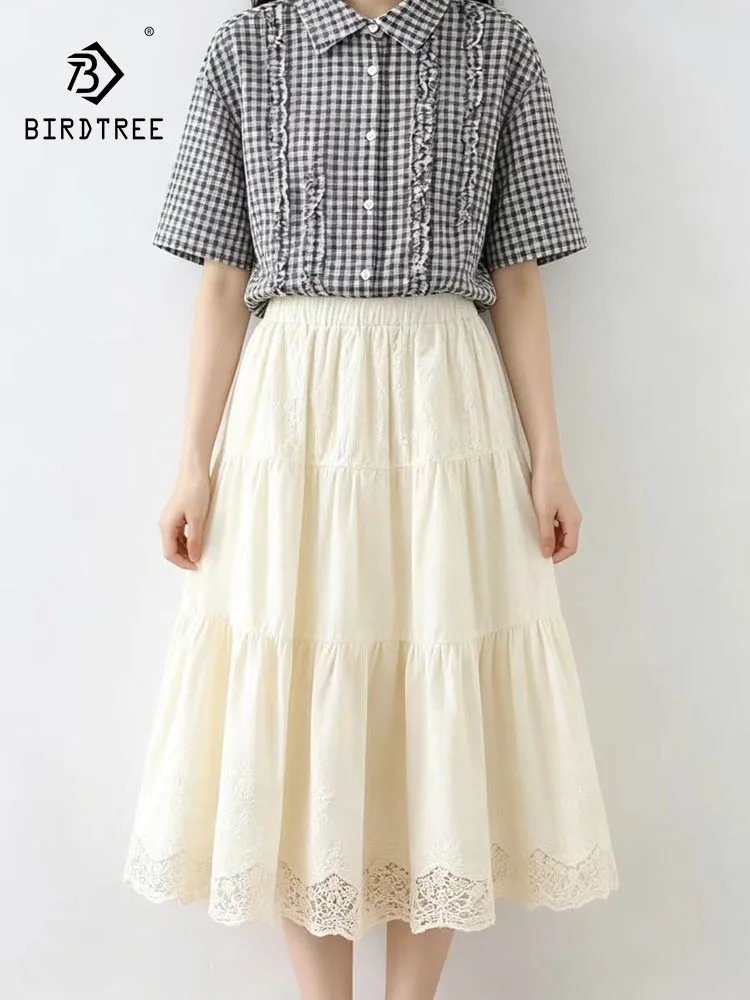 New 2026 Summer Women Cotton Skirt, Elastic Waist Embroidery Lace, Mori Girl French Sweet Age Reduction INS Loose Skirt B65392CC
New 2026 Summer Women Cotton Skirt, Elastic Waist Embroidery Lace, Mori Girl French Sweet Age Reduction INS Loose Skirt B65392CC