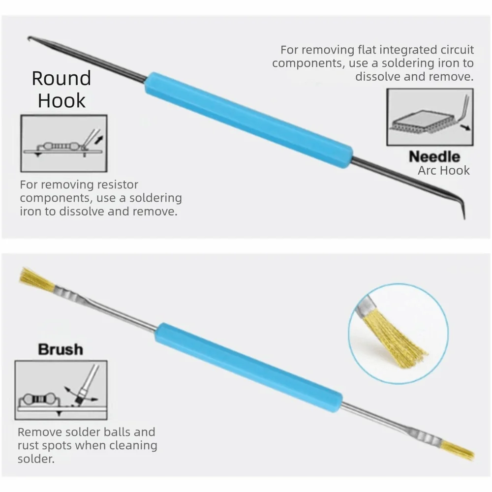 Blue Color Desoldering Aid Tool Black Oxide 6PCS Set PCB Cleaning Tool Ergonomic Design Carbon Steel Welding Kit
Blue Color Desoldering Aid Tool Black Oxide 6PCS Set PCB Cleaning Tool Ergonomic Design Carbon Steel Welding Kit