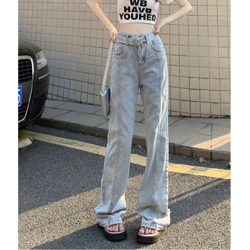 Blue Jeans for Women High Waist Belt Fashion American Streetwear Y2K Vintage Wide Leg Jean 2023 Female Trouser Baggy Denim Pants
Blue Jeans for Women High Waist Belt Fashion American Streetwear Y2K Vintage Wide Leg Jean 2023 Female Trouser Baggy Denim Pants