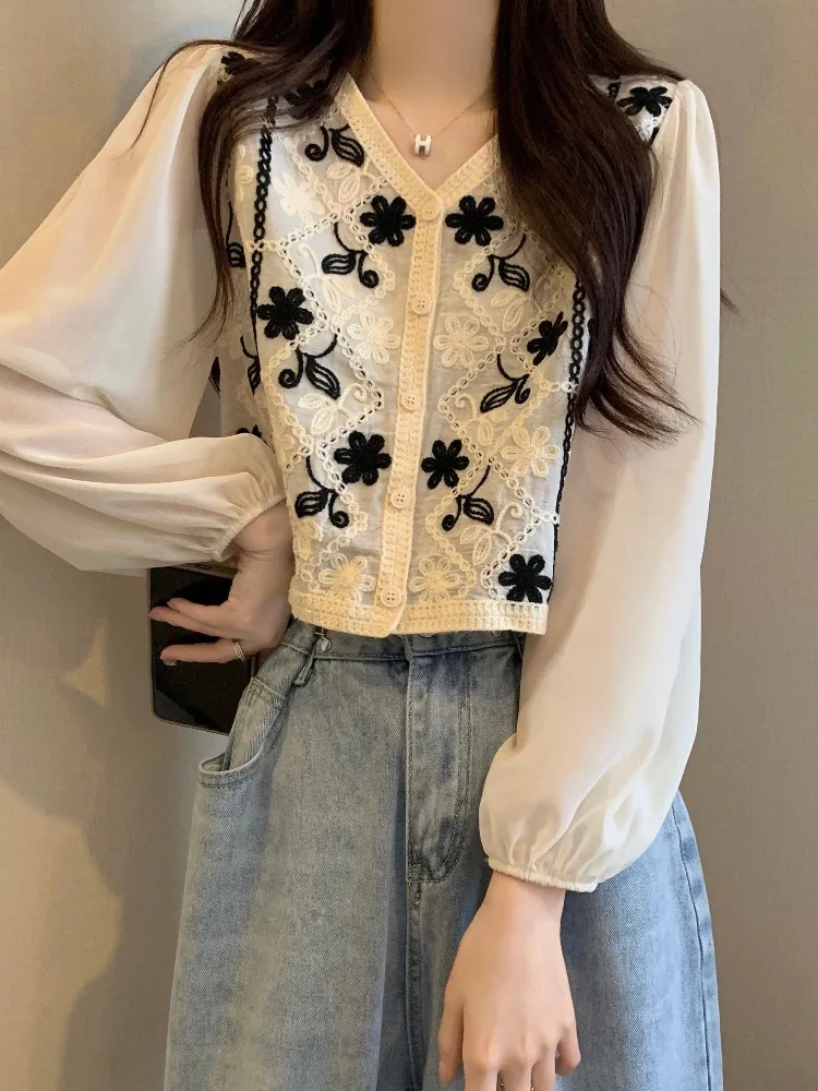 Embroidered Lace Patchwork Long Sve Knitted Open Cardigan Women's Winter New Design Thin Outerwear Casual Sle Slim Fit Top
Embroidered Lace Patchwork Long Sve Knitted Open Cardigan Women's Winter New Design Thin Outerwear Casual Sle Slim Fit Top
