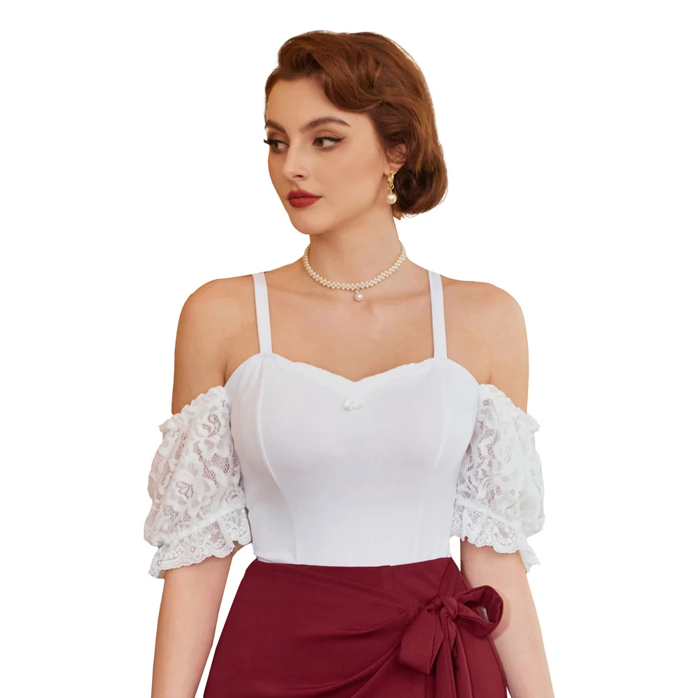 BP Women Cold Shoulder Tops Short Lace Sleeve Curved Hem Cami-Tops Temperament Elegant T-Shirts Summer Sexy Cocktail Pullover
BP Women Cold Shoulder Tops Short Lace Sleeve Curved Hem Cami-Tops Temperament Elegant T-Shirts Summer Sexy Cocktail Pullover