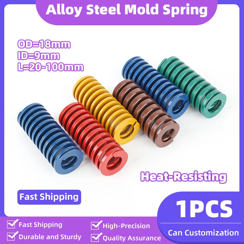 Creamily 1PCS Loading Compression Mould Die Spring Coil Spiral Stamping Alloy Steel Springs OD=18mm ID=9mm Length=20-100mm
Creamily 1PCS Loading Compression Mould Die Spring Coil Spiral Stamping Alloy Steel Springs OD=18mm ID=9mm Length=20-100mm