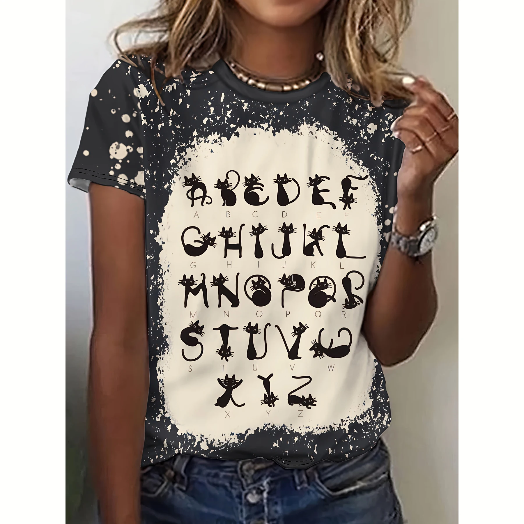 Модная женская футболка, летние футболки с коротким рукавом, повседневный пуловер с круглым вырезом и принтом аниме, Женская одежда оверсайз
Модная женская футболка, летние футболки с коротким рукавом, повседневный пуловер с круглым вырезом и принтом аниме, Женская одежда оверсайз