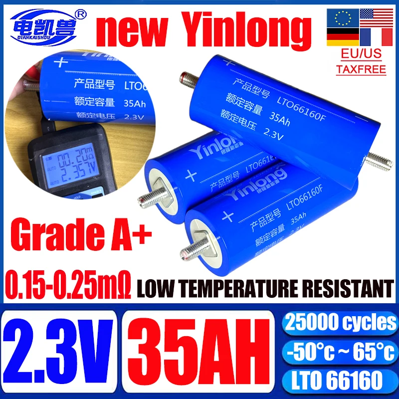 Yinlong new 2.3v 35ah lto 66160 lithium titanate battery DIY 12v 24V 48V RV Solar powered car audio rechargeable battery No tax
Yinlong new 2.3v 35ah lto 66160 lithium titanate battery DIY 12v 24V 48V RV Solar powered car audio rechargeable battery No tax